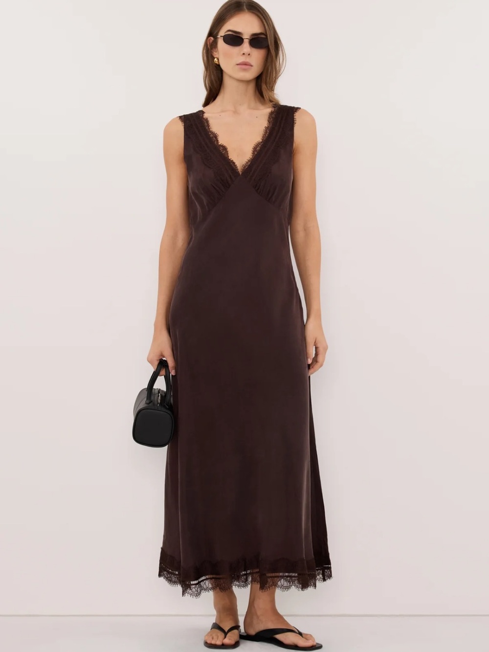 DISSH Andrea Plum Choc Cupro Midi Dress